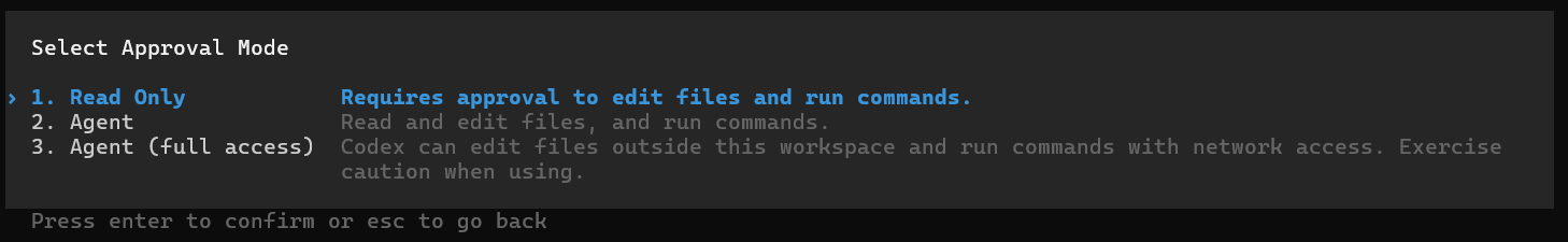 Codex CLI Approval Modes and Safety