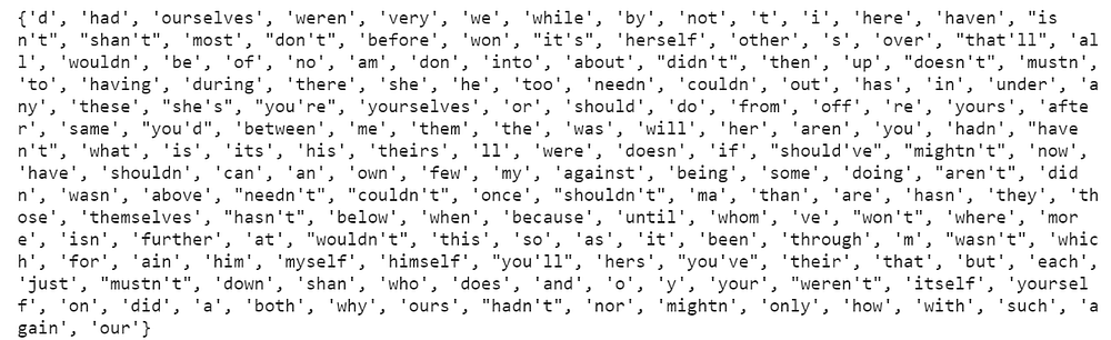 Remove stop words Text pre-processing with Python
