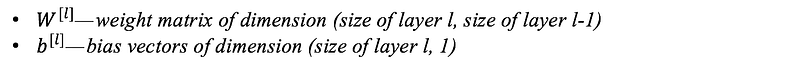Weights neural networks notations