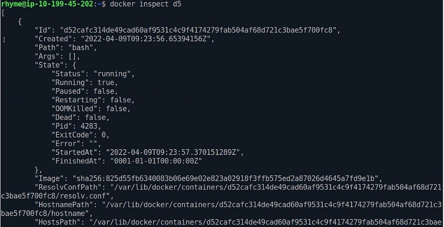 docker inspect ID