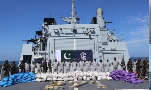 Pakistan Navy conducts 2 counter-narcotics operations, seizes drugs worth $96m: ISPR Pakistan Navy conducts 2 counter-narcotics operations, seizes drugs worth $96m: ISPR