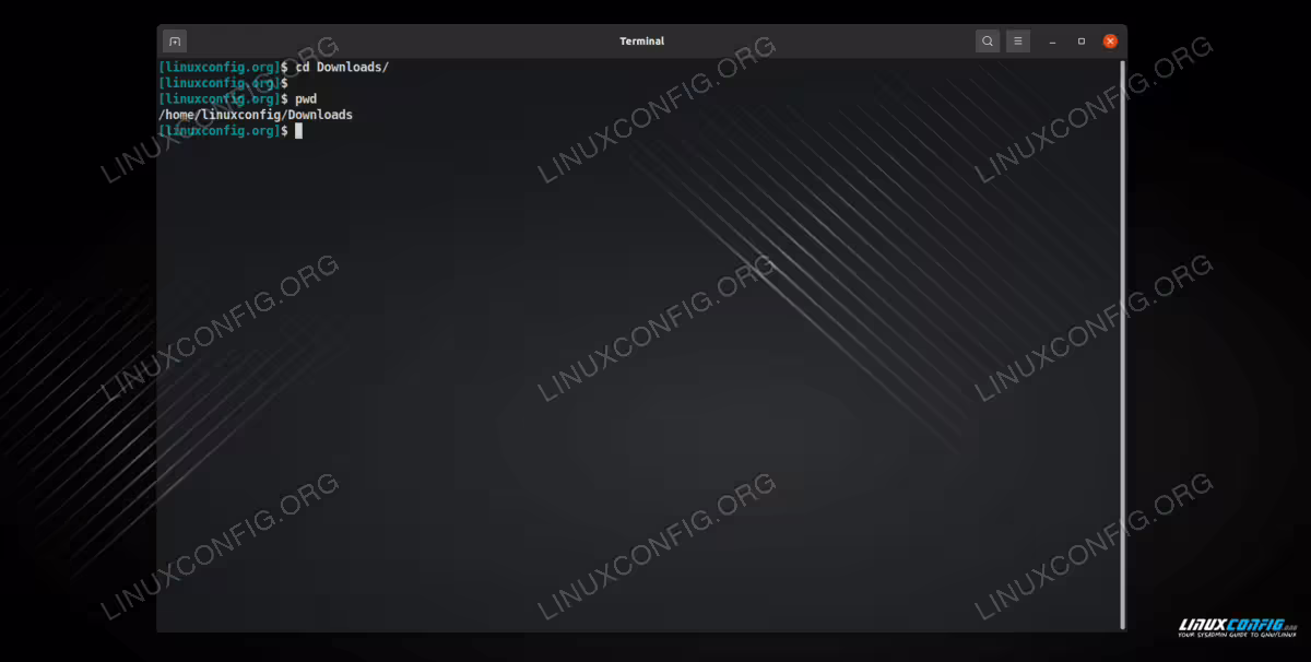 Running the cd command followed by a directory name will change to that directory