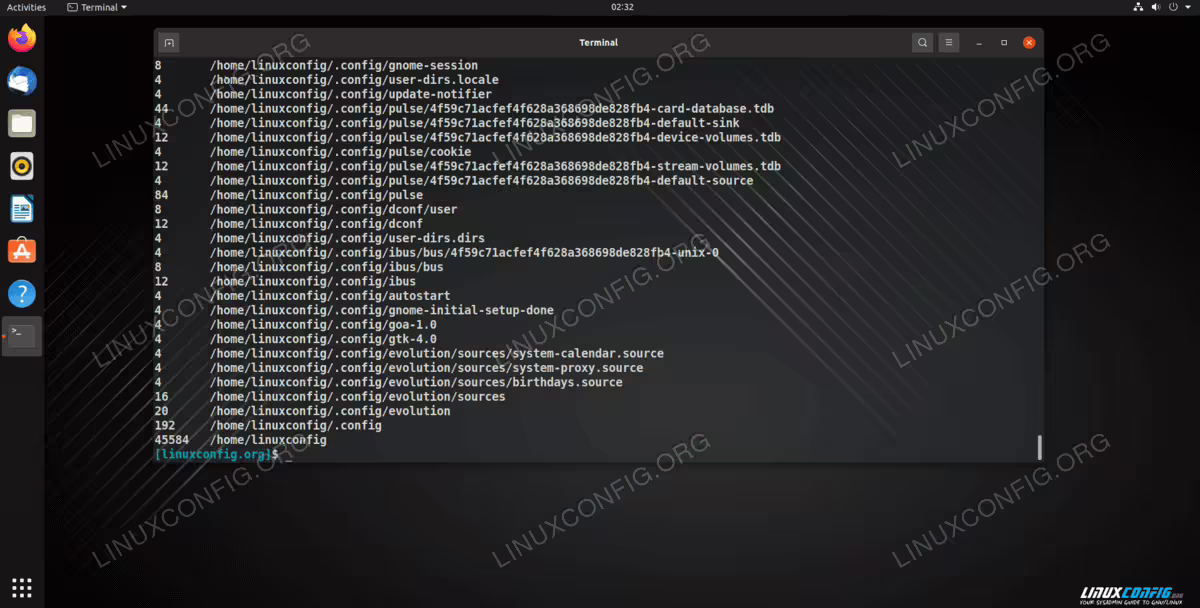 View the disk usage of every file within a file path