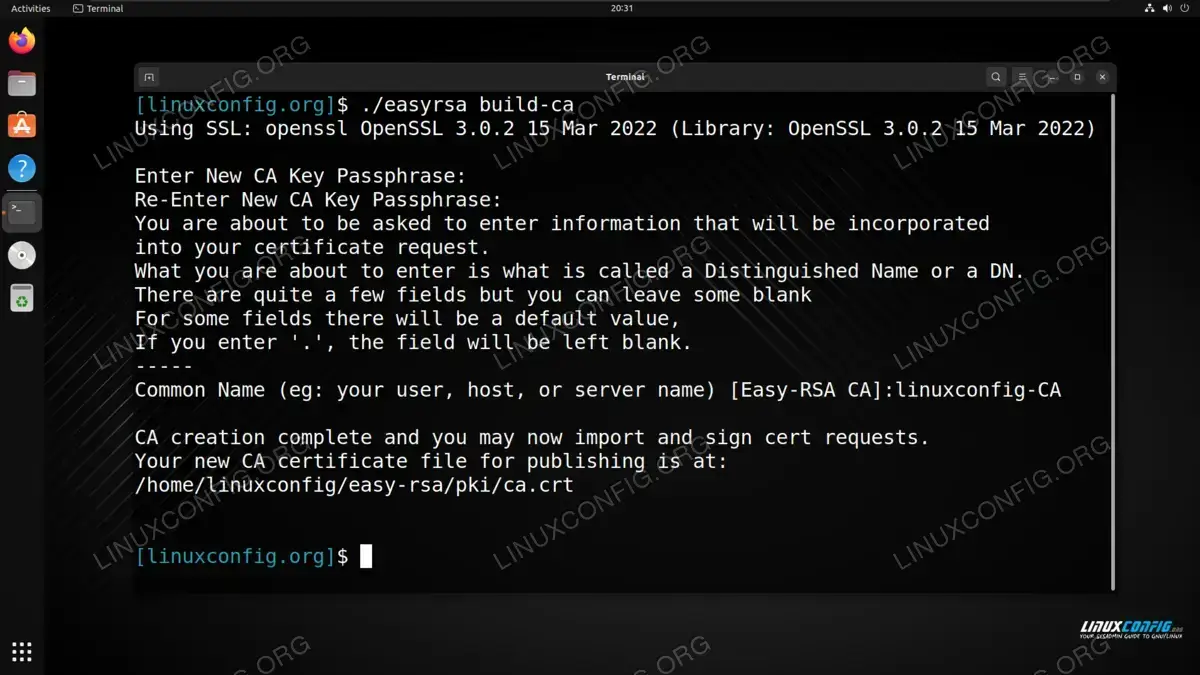 Building the certificate authority