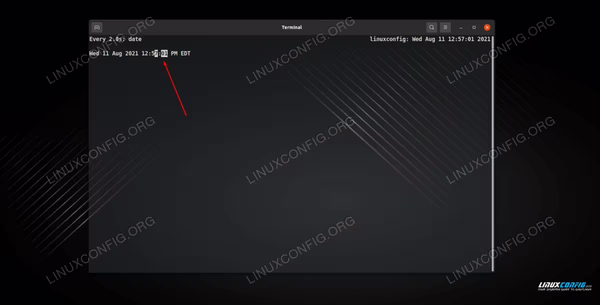 Using the --differences option to highlight changes in the watch command