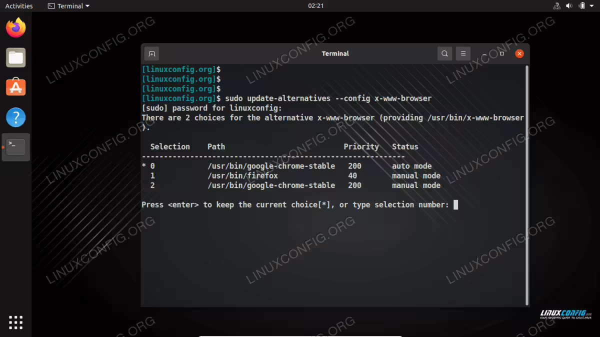 Setting Google Chrome as the default web browser on Ubuntu
