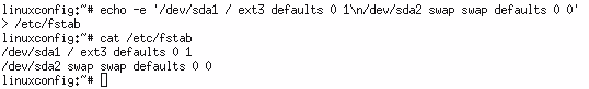 edit fstab file