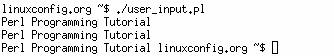 Getting User Input in perl