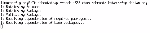 Install debian with debootstrap command