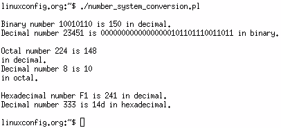 Perl Octal, Hexadecimal, And Decimal Conversions Perl Octal, Hexadecimal, And Decimal Conversions