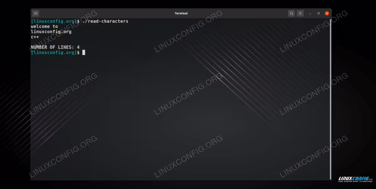 C++ program that reads the number of lines in a file