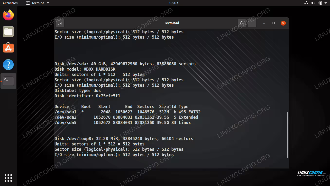 Find the device file of the disk you wish to manage