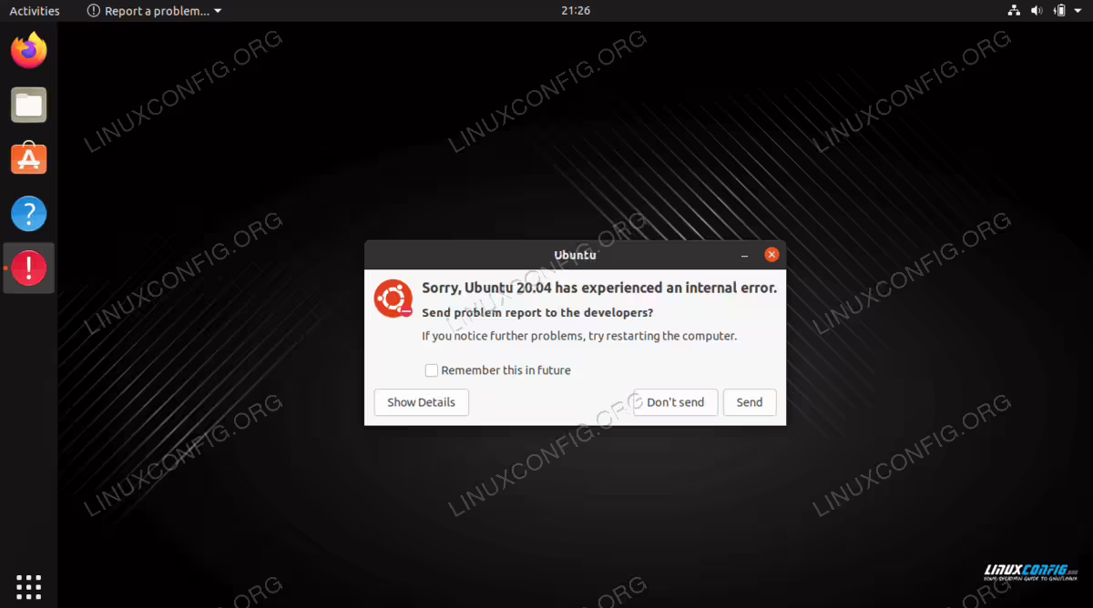 Error message that occurred after executing a fork bomb