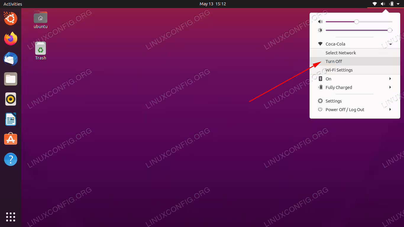 Turn the wireless interface on or off