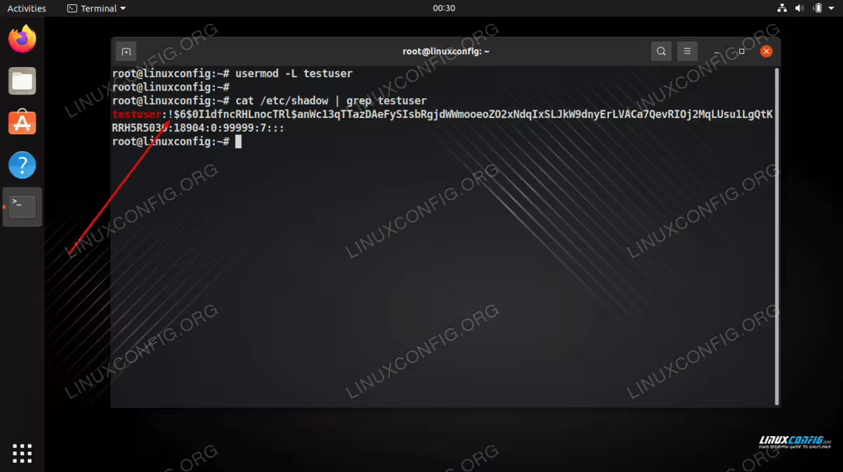 Disabling a user with usermod command on Linux