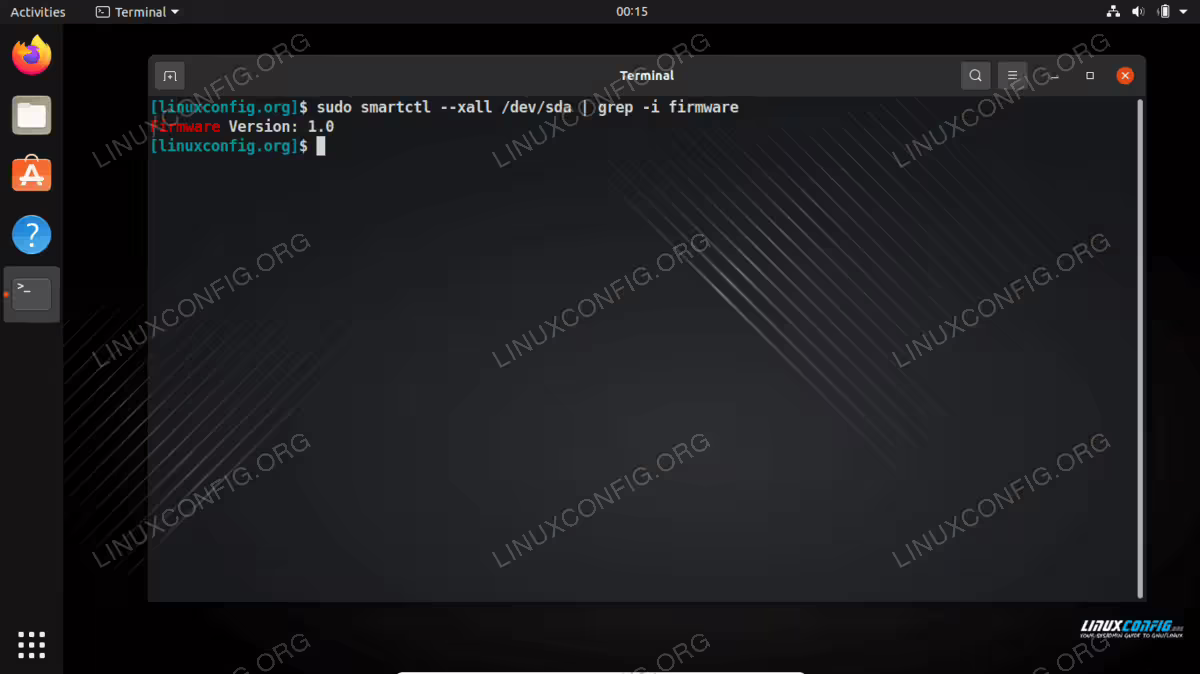 Checking the firmware version of a hard drive in Linux