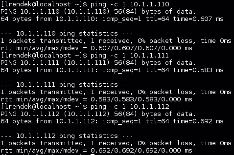 Ping/Test virtual network interfaces on RHEL7 linux