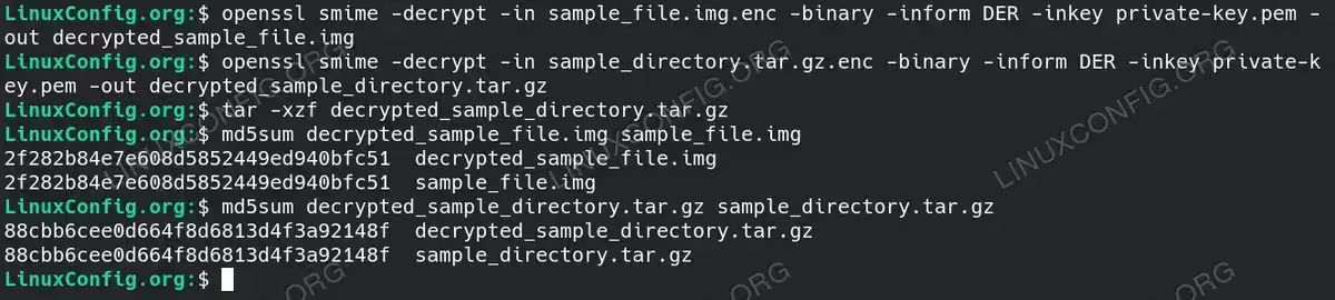 Decrypting a File or Directory Using OpenSSL
