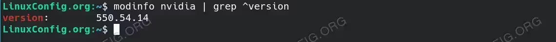 Using modeinfo command to check driver version