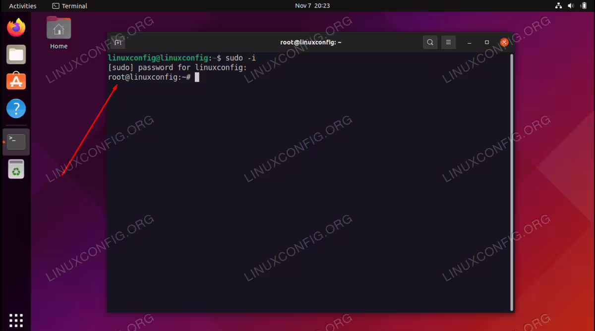 Logging into the root user account on Ubuntu 22.04