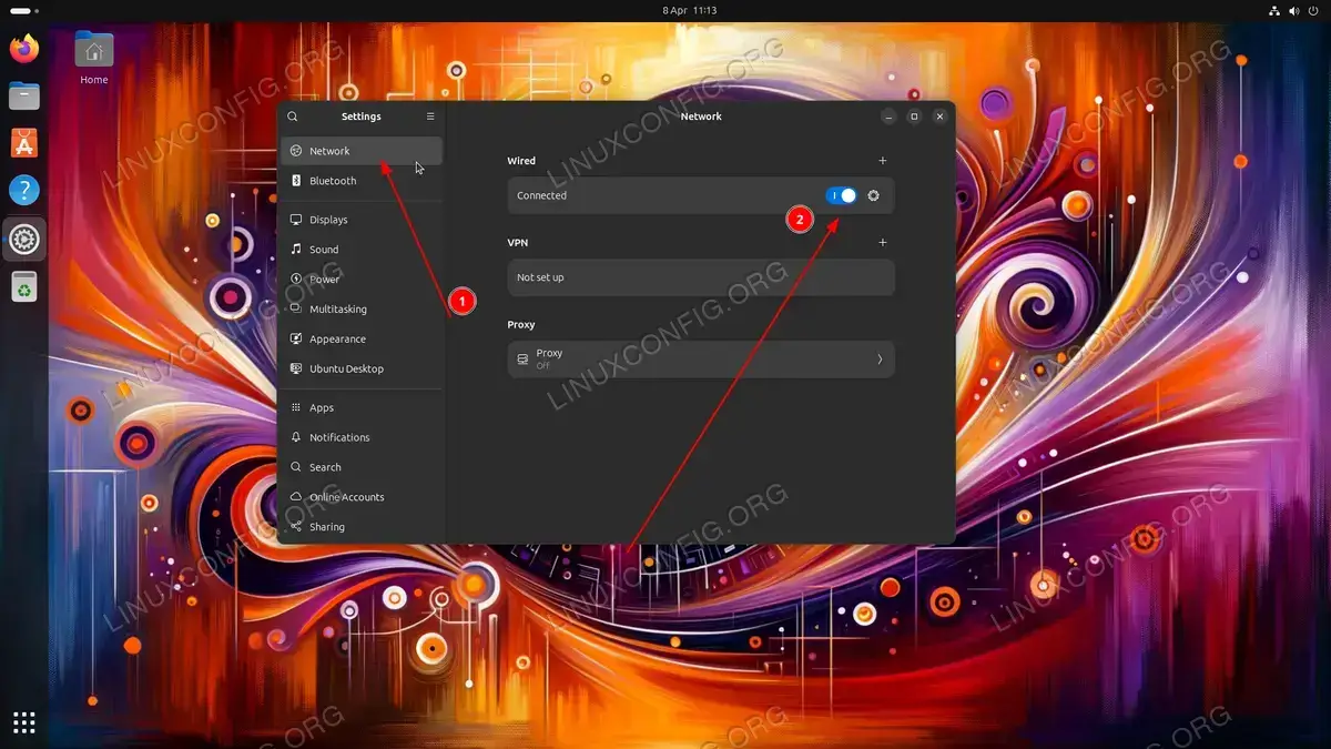 Restarting the Network Using GUI