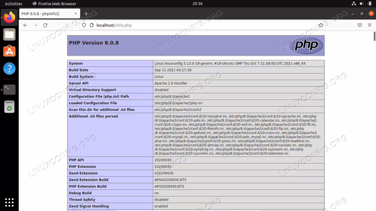 LAMP server setup on Ubuntu 22.04 Jammy Jellyfish