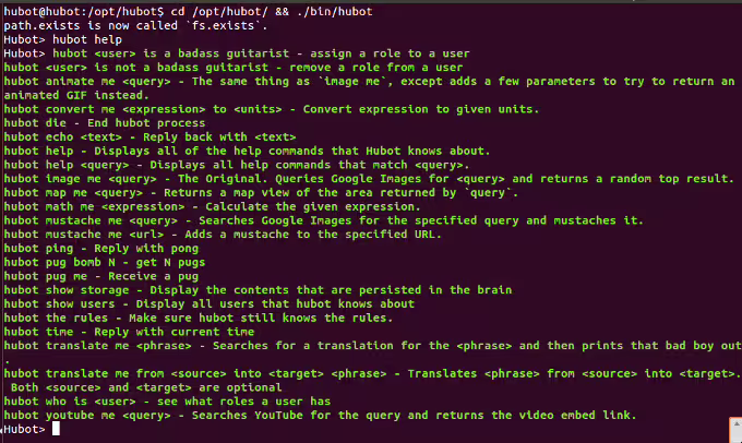 Hubot basic commands