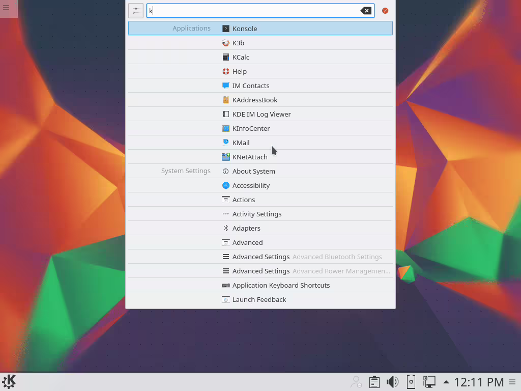KRunner displaying past searches and suggestions