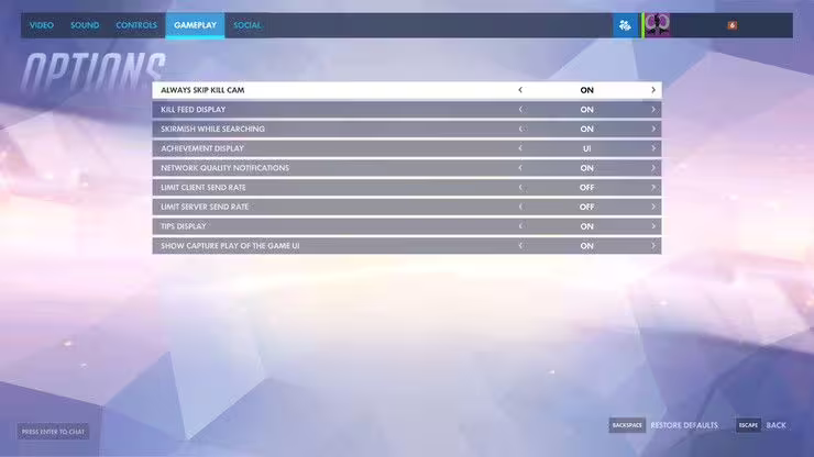 Overwatch Gameplay Settings