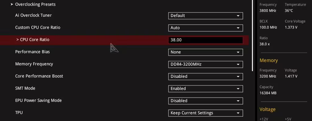 Ryzen BIOS clock settings