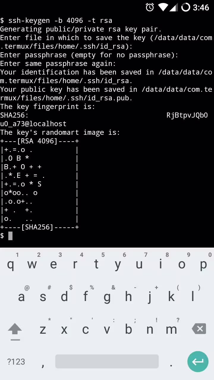 Generate SSH keys on Android