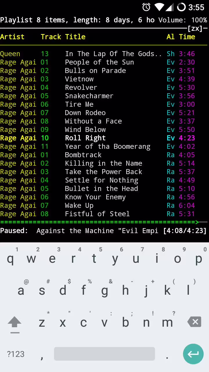 NCMPCPP running over SSH in Termux