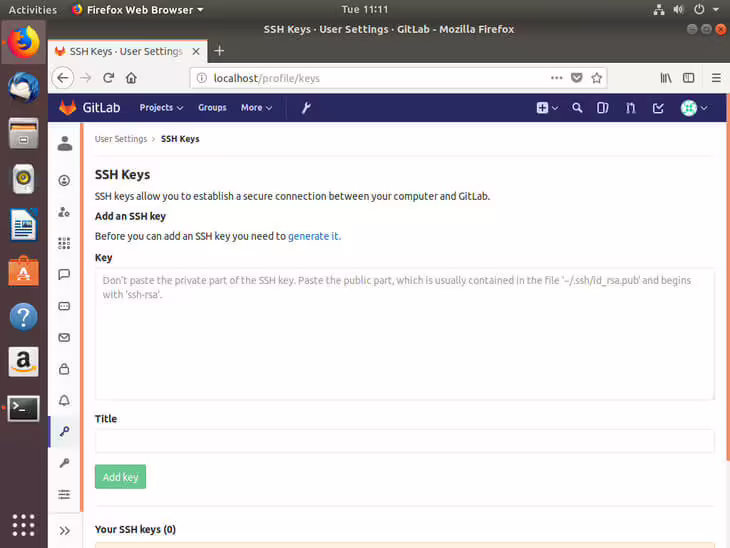 Ubuntu Bionic Gitlab SSH Keys