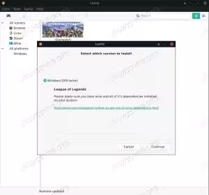 Lutris League of Legends Begin Install