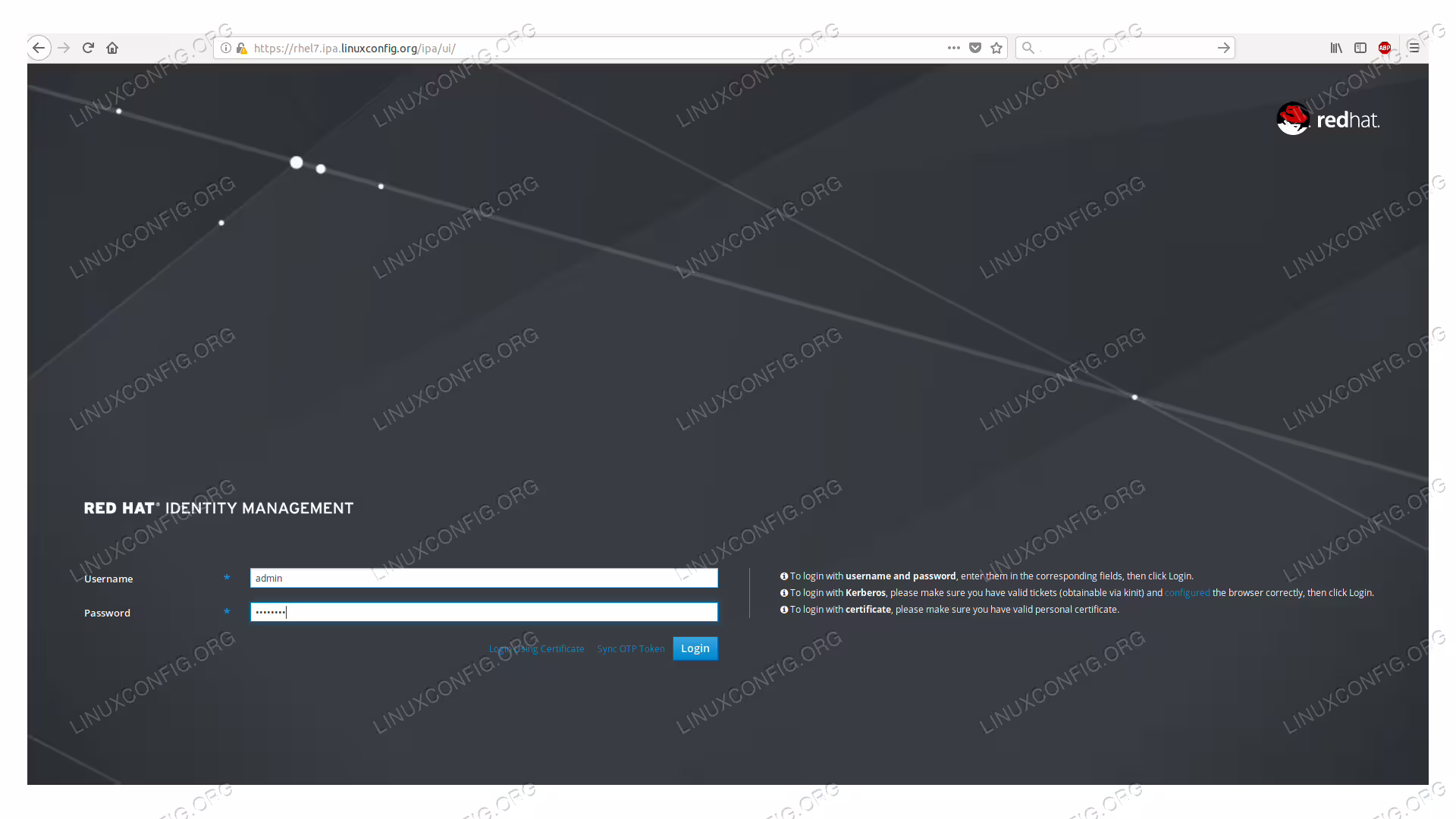 FreeIPA login page
