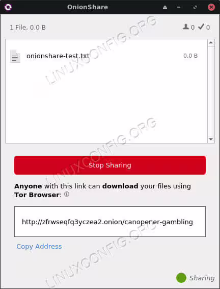 Onionshare Sharing