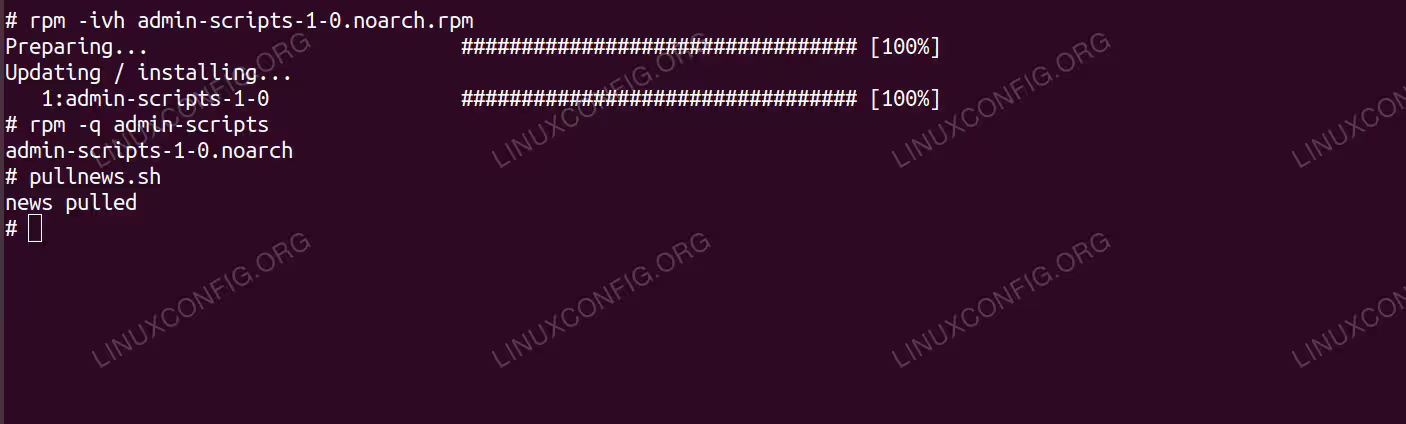 Installing custom scripts with rpm