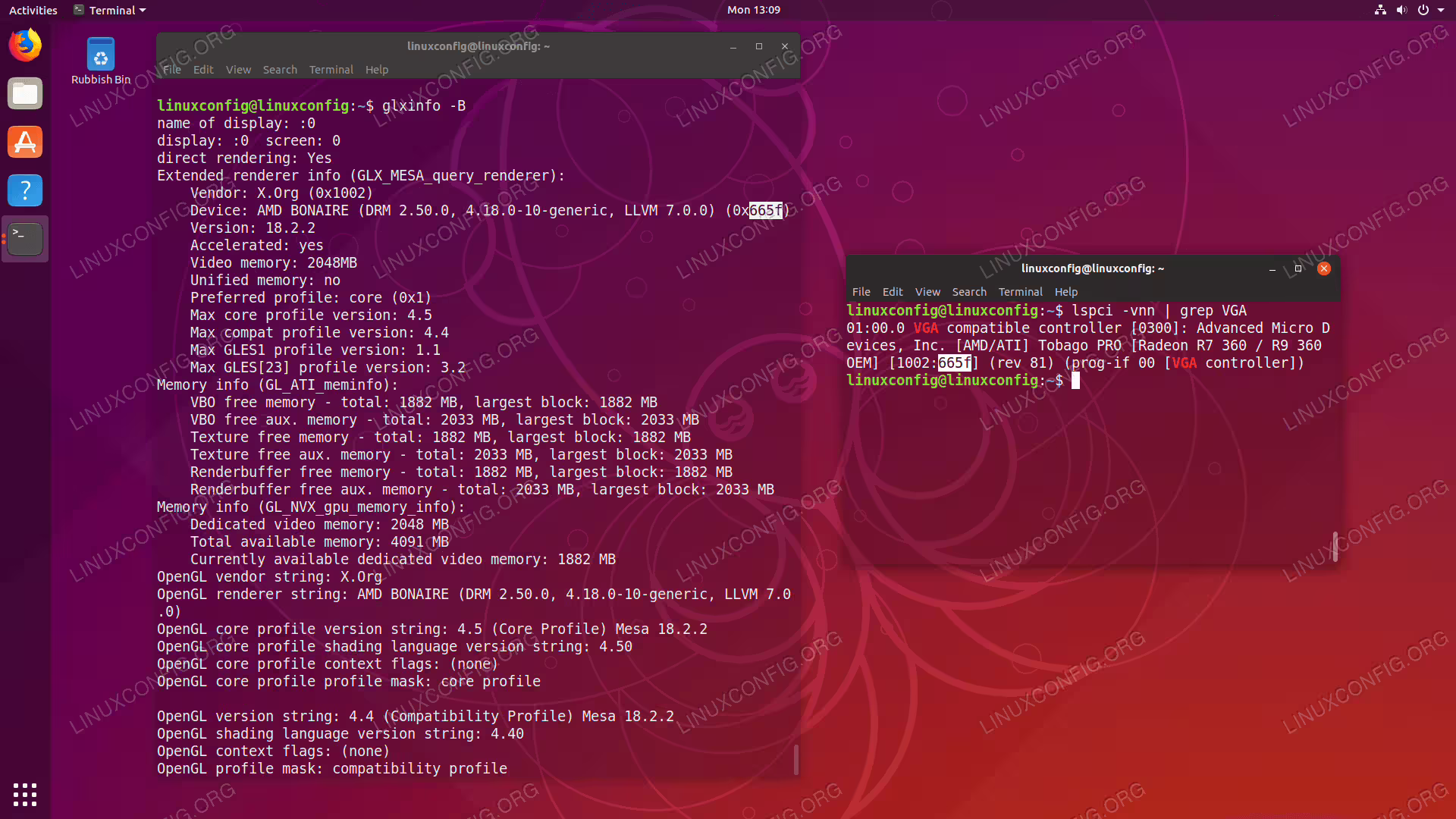Mesa AMD Radeon graphic card driver support on Ubuntu 18.10