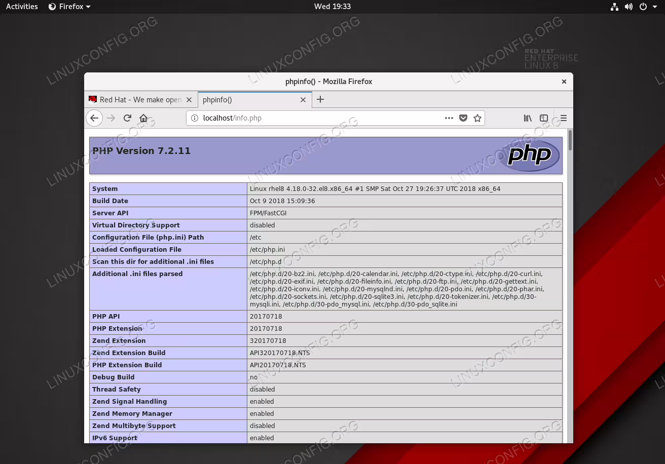 LAMP stack server installation on RHEL 8 / CentOS 8