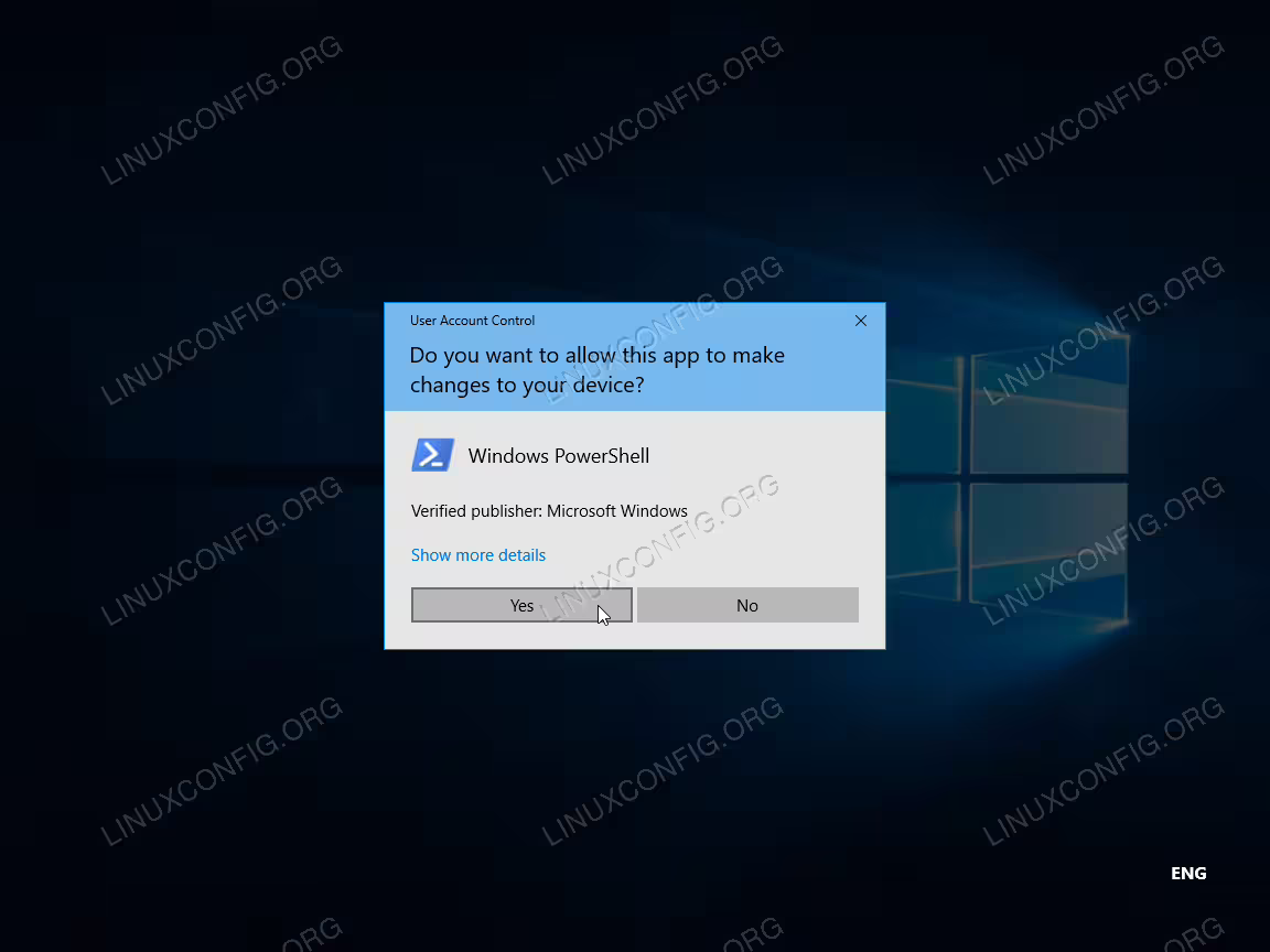Allow app to make changes to your device.
