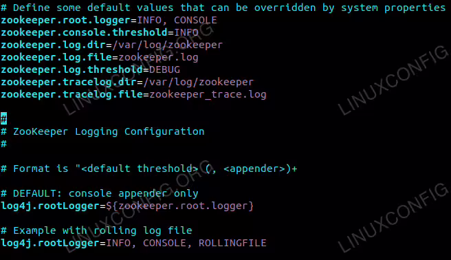 Zookeeper log4j Configuration Changes.
