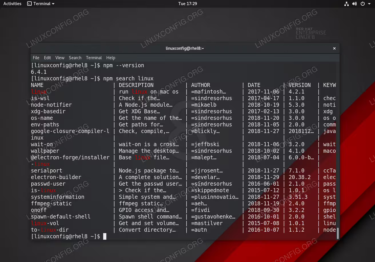 Installing NPM on Redhat 8.