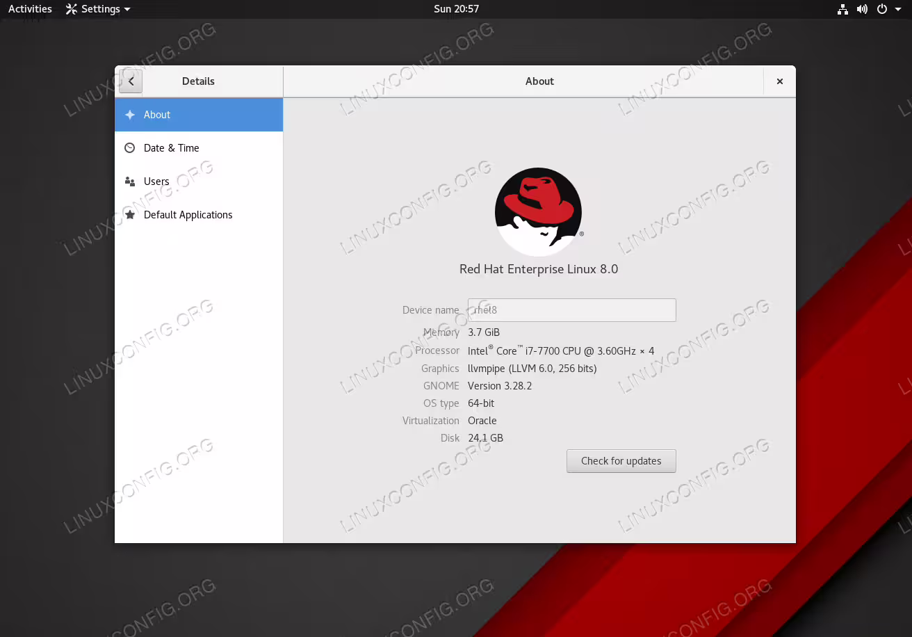 Find the version of Redhat Linux installed.