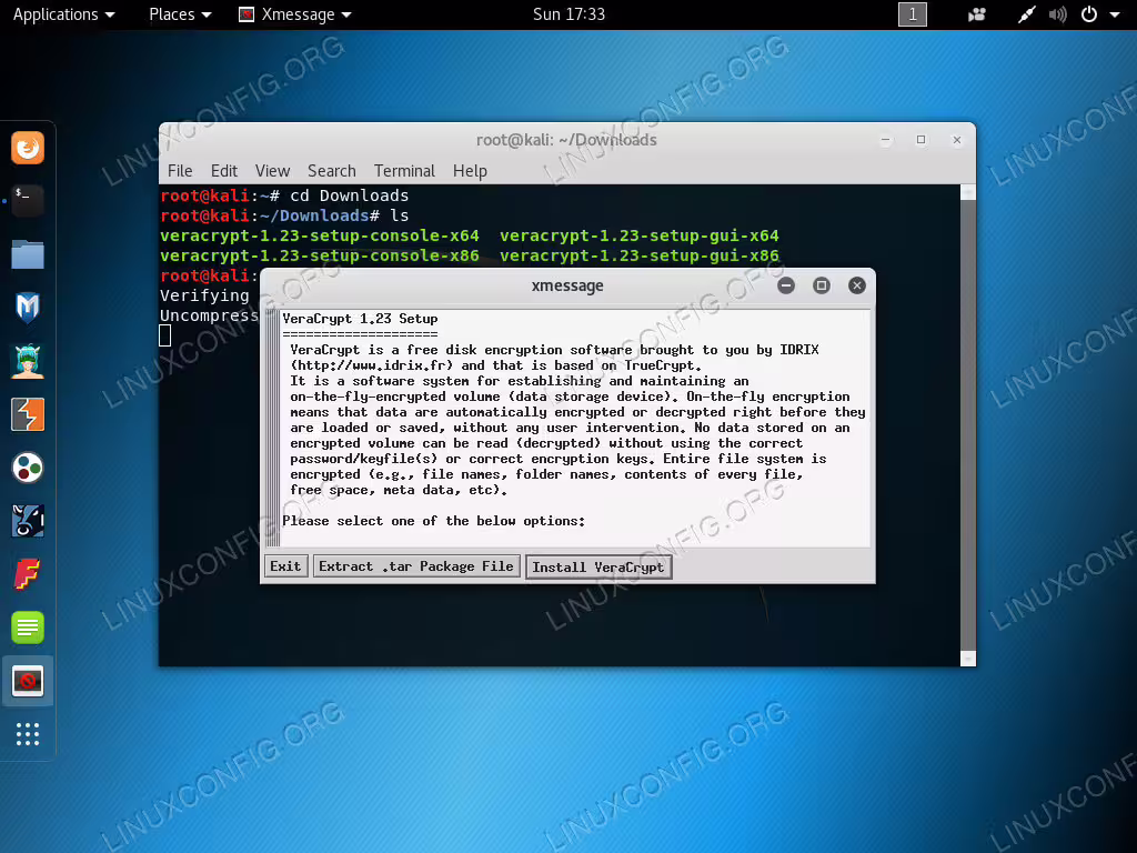 VeraCrypt Installer on Kali Linux