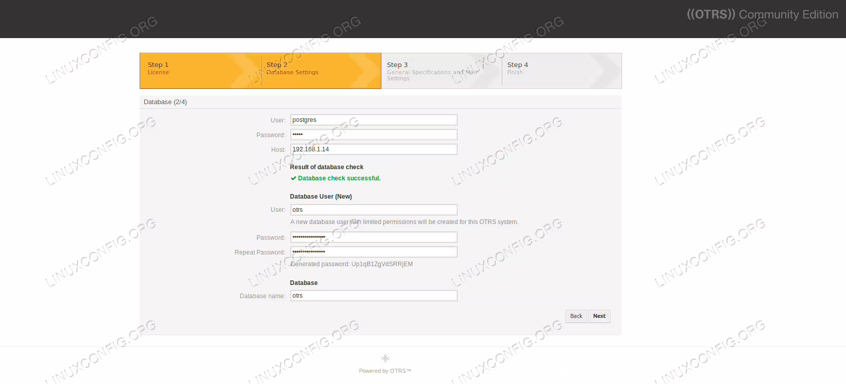 Setting up the database.
