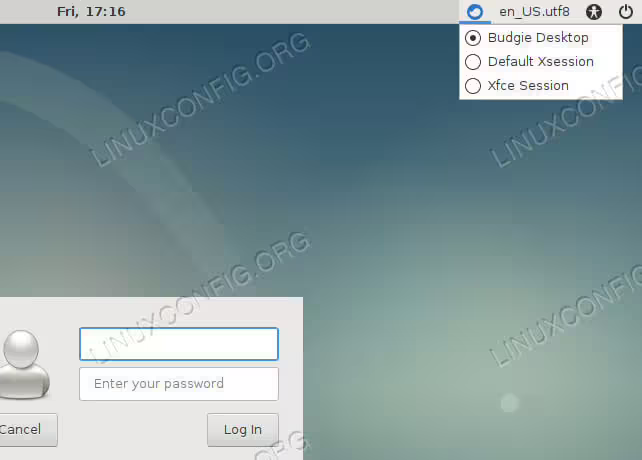 Select The Budgie Desktop on Debian