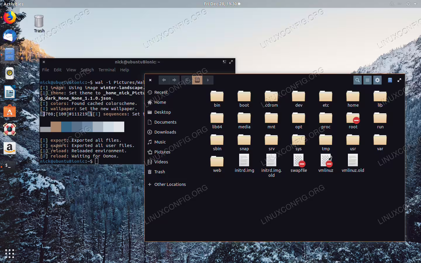 Desktop With Wal Theme