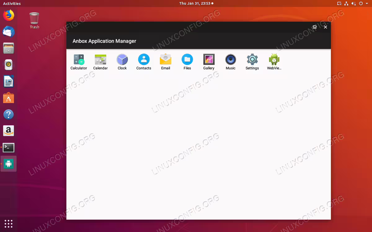 Anbox Running on Linux