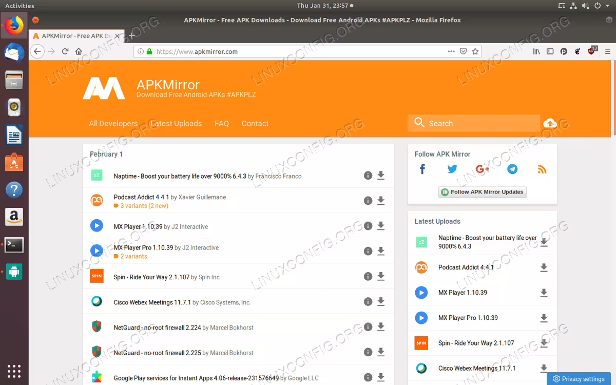 Download an App From APKMirror