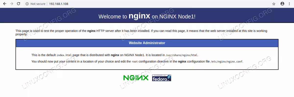 Webpage on NGINX Node1